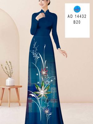 Vải Áo Dài Hoa In 3D Sang Trọng AD 14432 20 Vai Ao Dai Hoa In 3D Sang Trong AD 14432