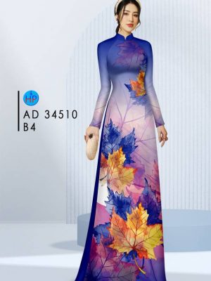 Vải Áo Dài In Hình Lá Mới Ra AD 34510 20 Vai Ao Dai In Hinh La Moi Ra AD 34510
