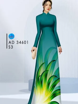 Vải Áo Dài Hoa In 3D Thiết Kế 2024 AD 34601
