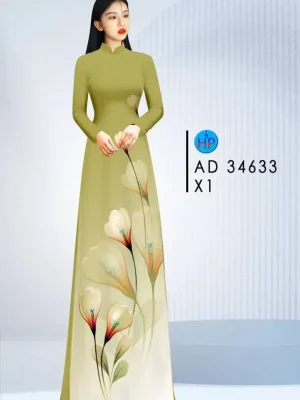 Vải Áo Dài Hoa In 3D Thiết Kế 2024 AD 34633