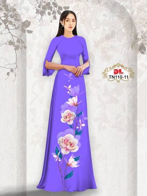 Vai Ao Dai Hoa In 3D Doc Dao AD TN110