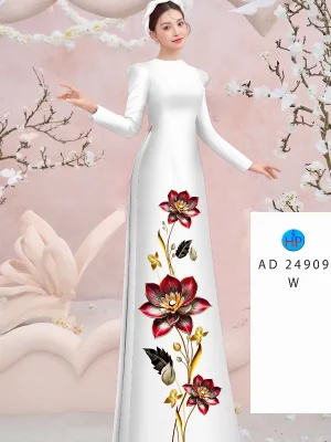 Vải Áo Dài Hoa In 3D Thiết Kế 2024 AD 24909