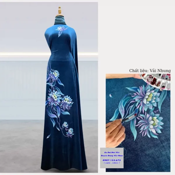 Vai Ao Dai Ve Tay Hoa Sen Moi Ra AD