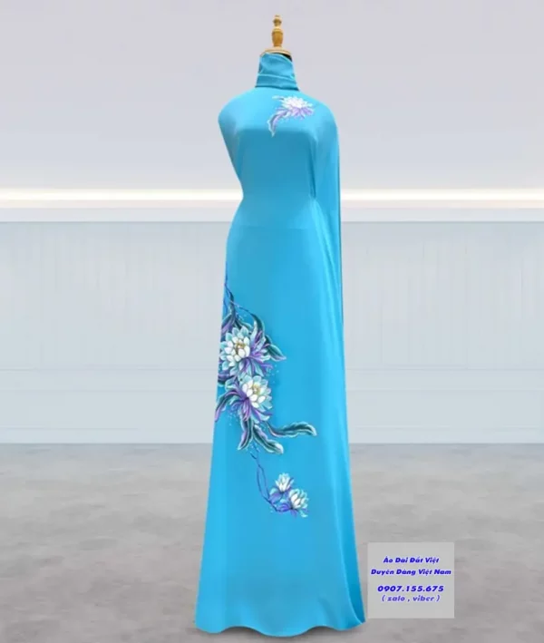 1727748092 139 Vai Ao Dai Ve Tay Hoa Sen Thiet Ke 2024