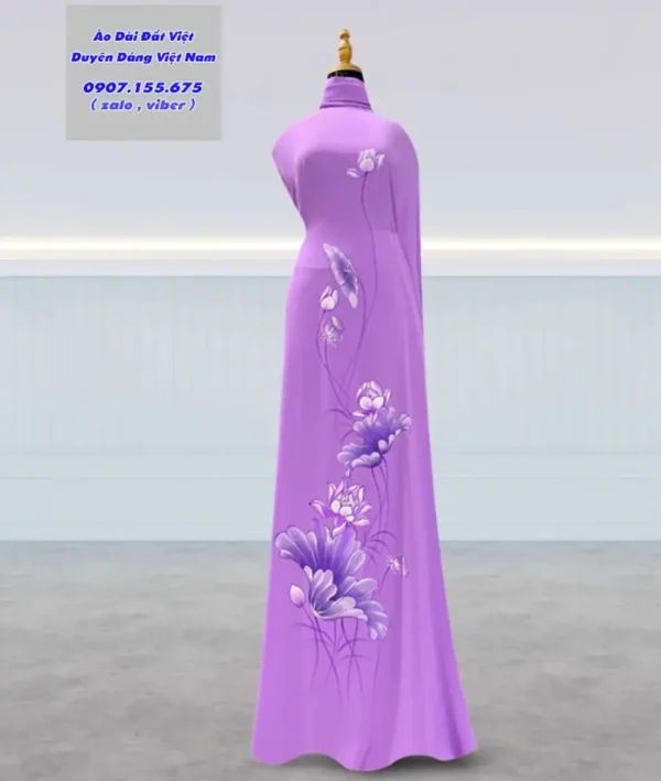 1729567609 990 Vai Ao Dai Ve Tay Hoa Sen Thiet Ke 2024