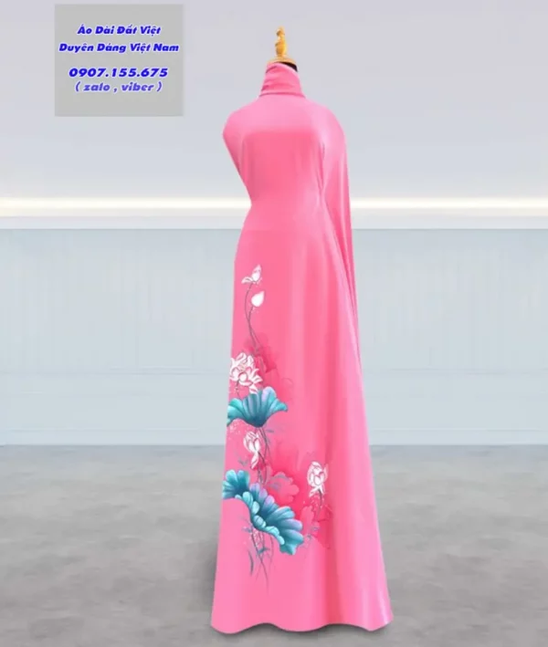 Vai Ao Dai Ve Tay Cao Cap Hoa Sen Thiet