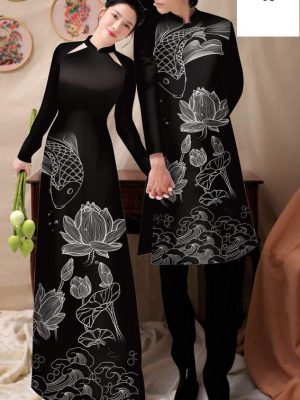 1748828486 272 Vai Ao Dai Cap Doi Ca Chep Va Hoa Sen