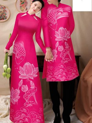1748828486 469 Vai Ao Dai Cap Doi Ca Chep Va Hoa Sen