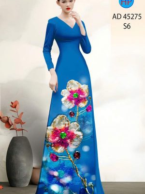 Vải Áo Dài Hoa In 3D Kiểu Mới AD 45275 20 Vai Ao Dai Hoa In 3D Kieu Moi AD 45275