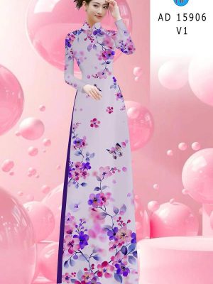 Vải Áo Dài Hoa In 3D Mới Ra AD 15906 26 vai ao dai thoi trang qsoi