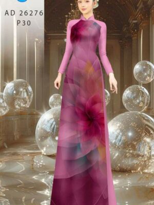 Vải Áo Dài Hoa In 3D Kiểu Mới AD 26276 31 vai ao dai mau moi ey6h