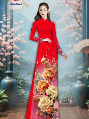 Vải Áo Dài Hoa In 3D Kiểu Mới AD MV6726 50 vai ao dai thoi trang u2nh