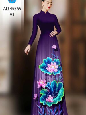 1759281396 3 Vai Ao Dai Hoa Sen Sang Trong AD 45565