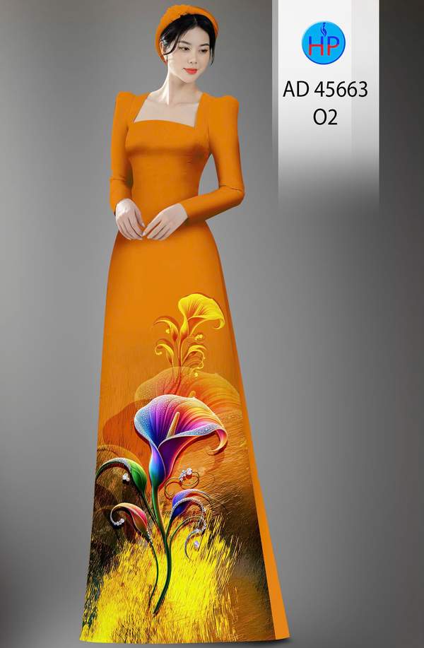 Vải Áo Dài Hoa In 3D Độc Đáo AD 45663 1 Vai Ao Dai Hoa In 3D Doc Dao AD 45663