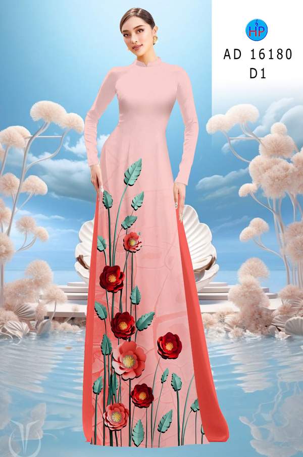 Vải Áo Dài Hoa In 3D Kiểu Mới AD 16180 1 Vai Ao Dai Hoa In 3D Kieu Moi AD 16180