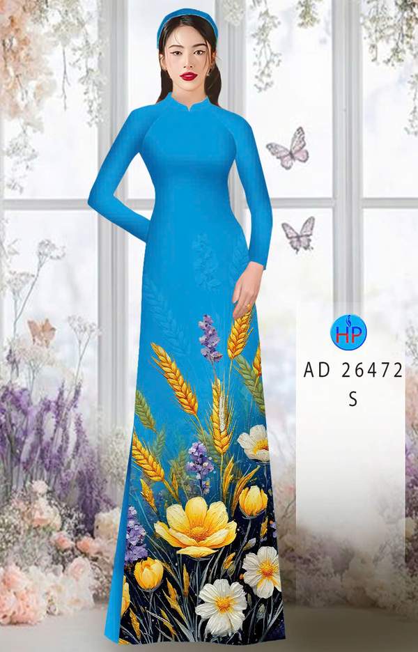 Vải Áo Dài Hoa In 3D Kiểu Mới AD 26472 1 Vai Ao Dai Hoa In 3D Kieu Moi AD 26472