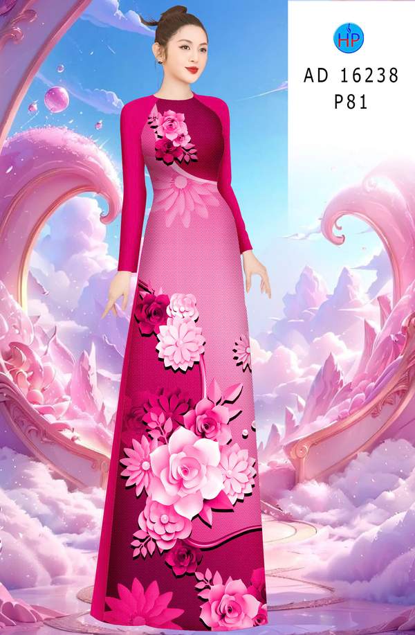 Vải Áo Dài Hoa In 3D Mới Ra AD 16238 1 Vai Ao Dai Hoa In 3D Moi Ra AD 16238