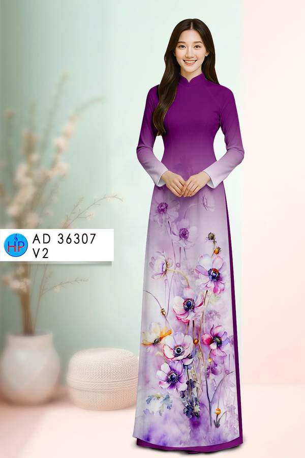 Vải Áo Dài Hoa In 3D Sang Trọng AD 36307 1 Vai Ao Dai Hoa In 3D Sang Trong AD 36307