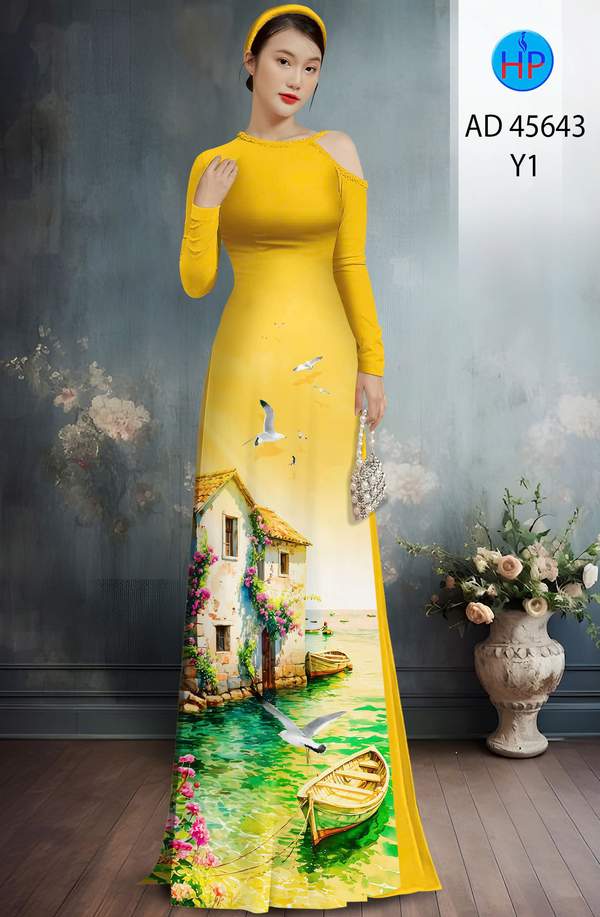 Vải Áo Dài Phong Cảnh Mới Ra AD 45643 1 Vai Ao Dai Phong Canh Moi Ra AD 45643