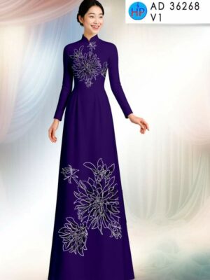 Vải Áo Dài Hoa In 3D Thu Hút AD 36268 30 vai ao dai mau moi 14ji