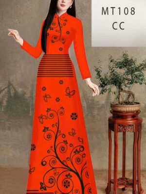Vải Áo Dài Hoa In 3D Thu Hút AD MT108 27 vai ao dai mau moi aqj7