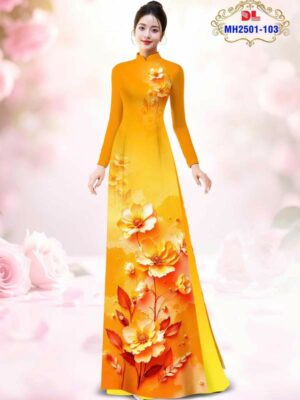 1763517338 677 Vai Ao Dai Hoa In 3D Sang Trong AD MH2501