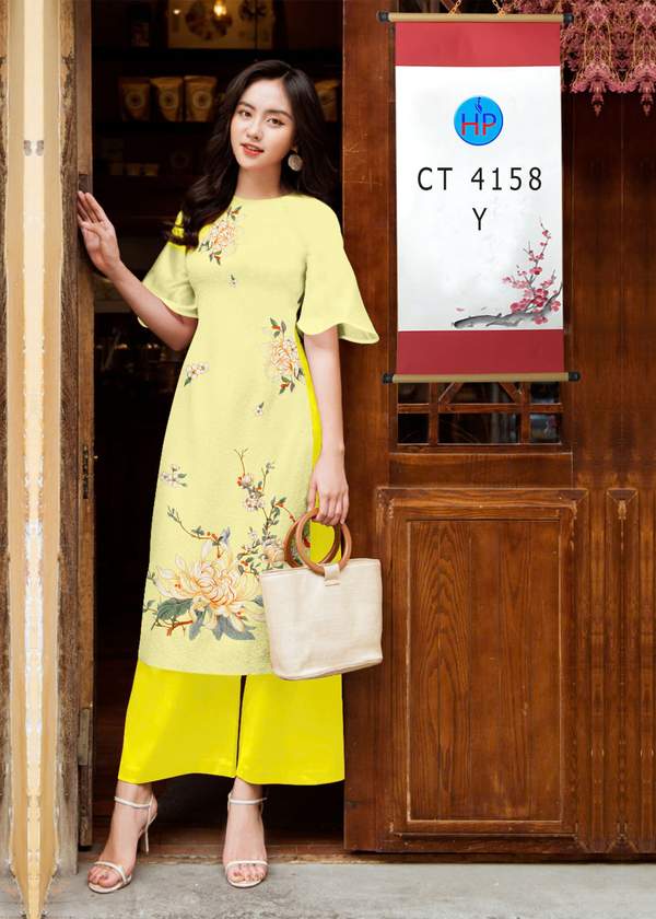 Vải Áo Dài Cách Tân Hoa Sen Sang Trọng AD CT4158 1 Vai Ao Dai Cach Tan Hoa Sen Sang Trong AD