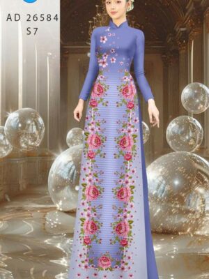 Vai Ao Dai Hoa Hong Moi Ra AD 26584