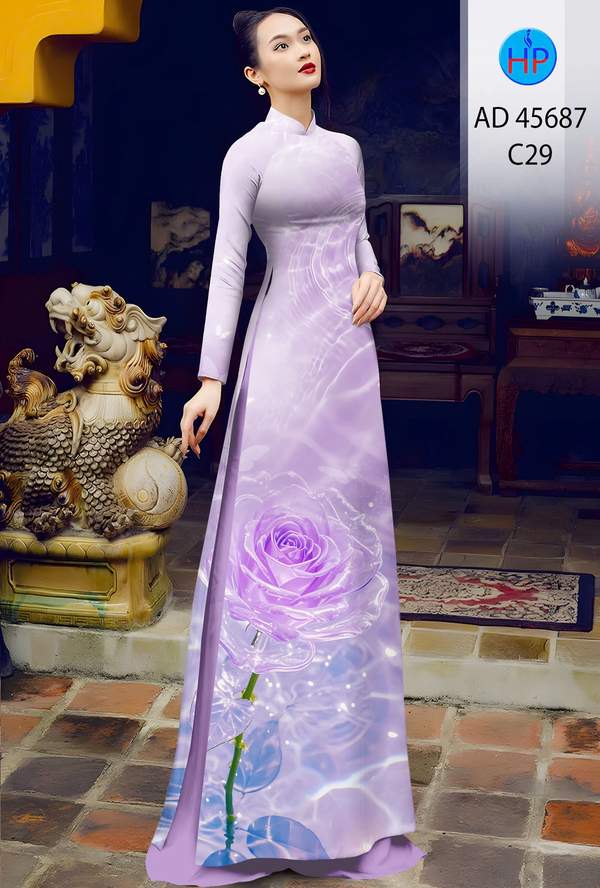 Vải Áo Dài Hoa Hồng Mới Ra AD 45687 1 Vai Ao Dai Hoa Hong Moi Ra AD 45687