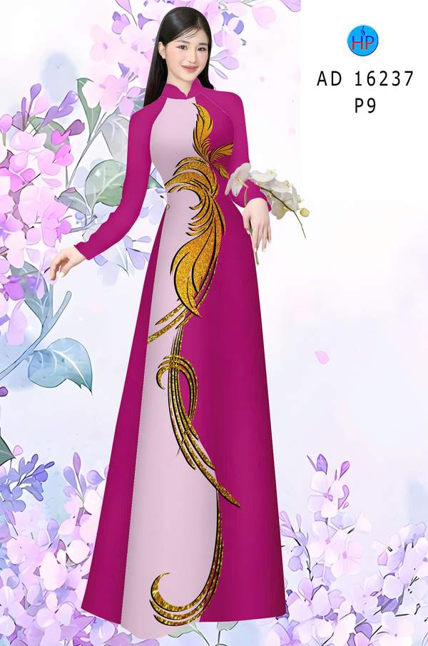 Vải Áo Dài Hoa In 3D Kiểu Mới AD 16237 2 Vai Ao Dai Hoa In 3D Kieu Moi AD 16237