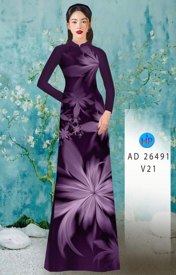 Vải Áo Dài Hoa In 3D Mới Ra AD 26491 1 Vai Ao Dai Hoa In 3D Moi Ra AD 26491