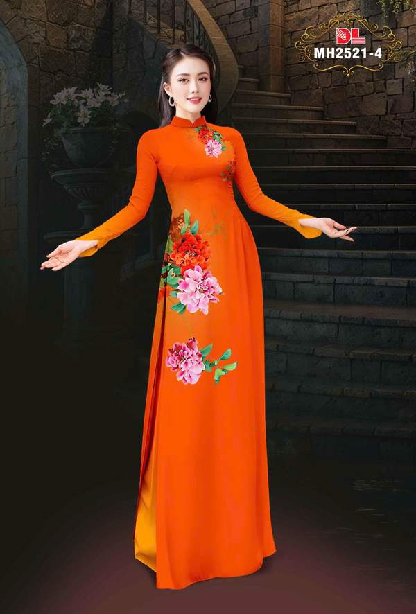 Vải Áo Dài Hoa In 3D Thu Hút AD MH2521 1 Vai Ao Dai Hoa In 3D Thu Hut AD MH2521