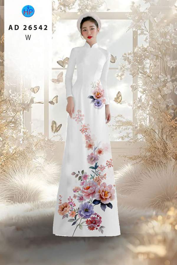 Vải Áo Dài Hoa In 3D Vừa Ra AD 26542 1 Vai Ao Dai Hoa In 3D Vua Ra AD 26542
