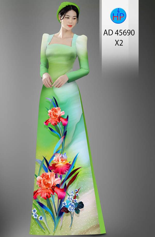 Vải Áo Dài Hoa In 3D Vừa Ra AD 45690 1 Vai Ao Dai Hoa In 3D Vua Ra AD 45690