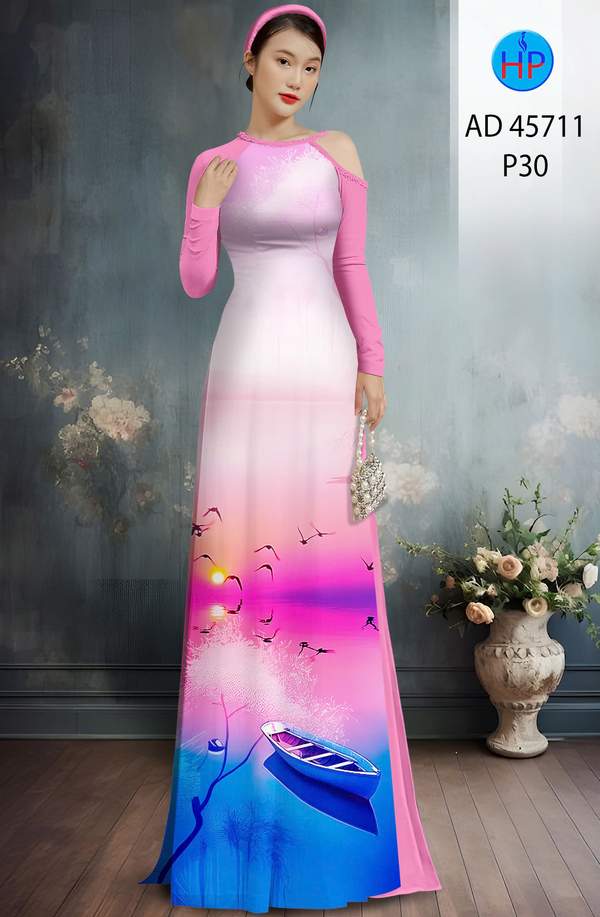 Vải Áo Dài Phong Cảnh Kiểu Mới AD 45711 1 Vai Ao Dai Phong Canh Kieu Moi AD 45711