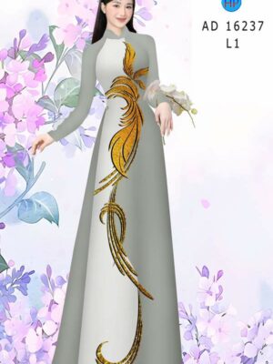 Vải Áo Dài Hoa In 3D Kiểu Mới AD 16237 28 vai ao dai sang trong aft1