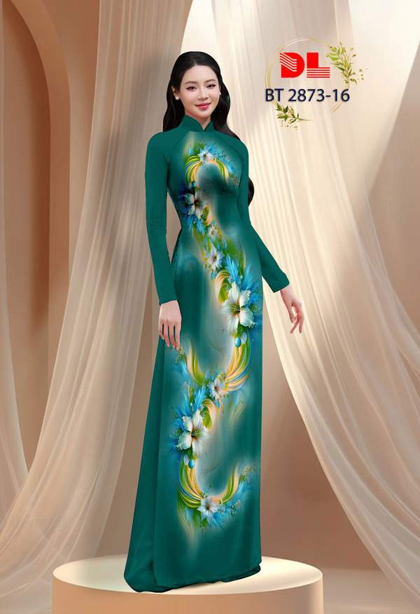 Vải Áo Dài Hoa In 3D Kiểu Mới AD BT2873 13 vai ao dai sang trong mwdk