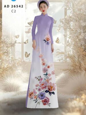 Vải Áo Dài Hoa In 3D Vừa Ra AD 26542 35 vai ao dai tinh te h0w3