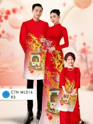 1767139667 789 Vai Ao Dai Gia Dinh Hoa Mai Don Tet Thiet