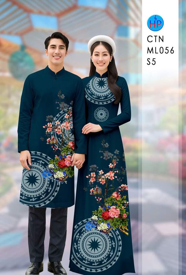 Vải Áo Dài Cặp Đôi Hoa Văn Thiết Kế 2025 AD CTN ML056 1 Vai Ao Dai Cap Doi Hoa Van Thiet Ke 2025