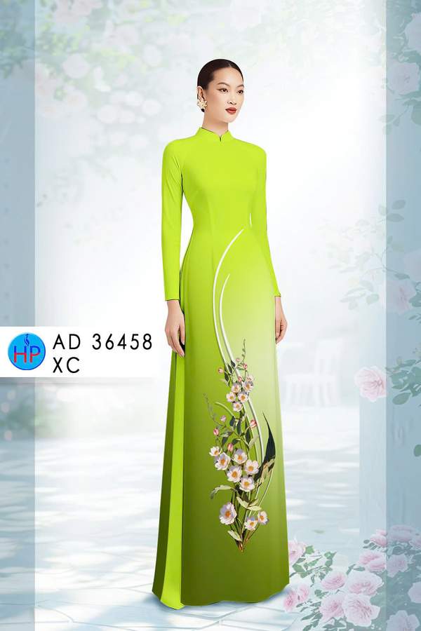 Vải Áo Dài Hoa Cúc Thu Hút AD 36458 1 Vai Ao Dai Hoa Cuc Thu Hut AD 36458