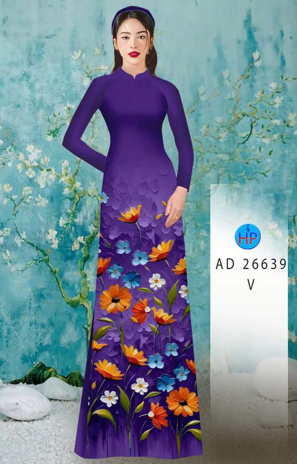 Vải Áo Dài Hoa In 3D Mới Ra AD 26639 1 Vai Ao Dai Hoa In 3D Moi Ra AD 26639
