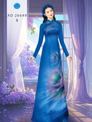 Vai Ao Dai Hoa In 3D Moi Ra AD 26649
