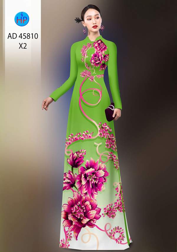 Vải Áo Dài Hoa In 3D Thu Hút AD 45810 1 Vai Ao Dai Hoa In 3D Thu Hut AD 45810