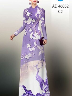 Vai Ao Dai Hoa In 3D Thu Hut AD 46052