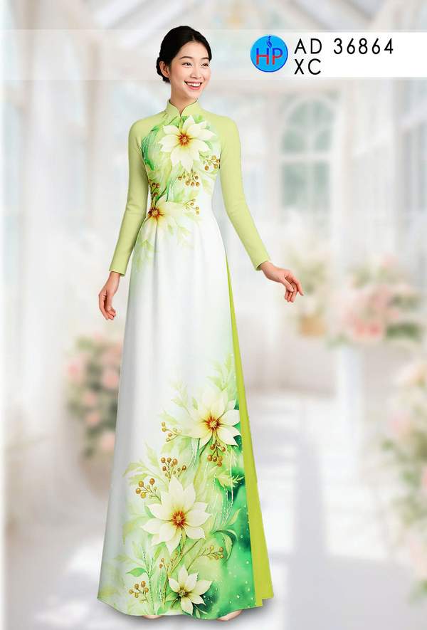 Vải Áo Dài Hoa In 3D Vừa Ra AD 36864 2 Vai Ao Dai Hoa In 3D Vua Ra AD 36864