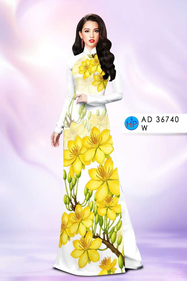 Vải Áo Dài Hoa Mai Mới Ra AD 36740 1 Vai Ao Dai Hoa Mai Moi Ra AD 36740