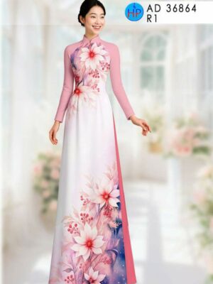 Vải Áo Dài Hoa In 3D Vừa Ra AD 36864 27 vai ao dai sang trong ermv