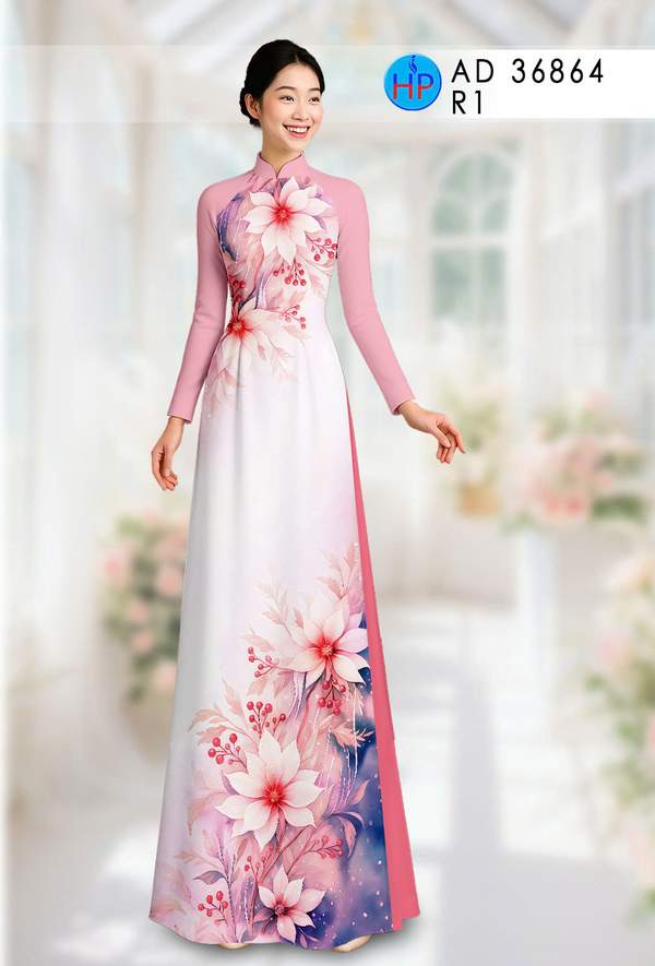 Vải Áo Dài Hoa In 3D Vừa Ra AD 36864 9 vai ao dai sang trong ermv