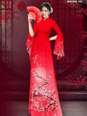 Vai Ao Dai Hoa Dao Doc Dao AD MH2598